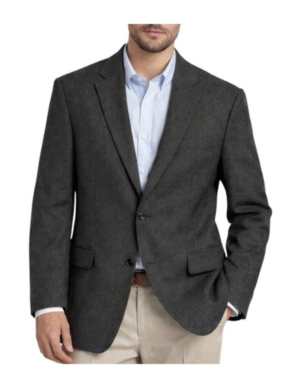 Vintage Chaps x Ralph Lauren Men's 44R Gray Blazer Wool Blend  C0894
